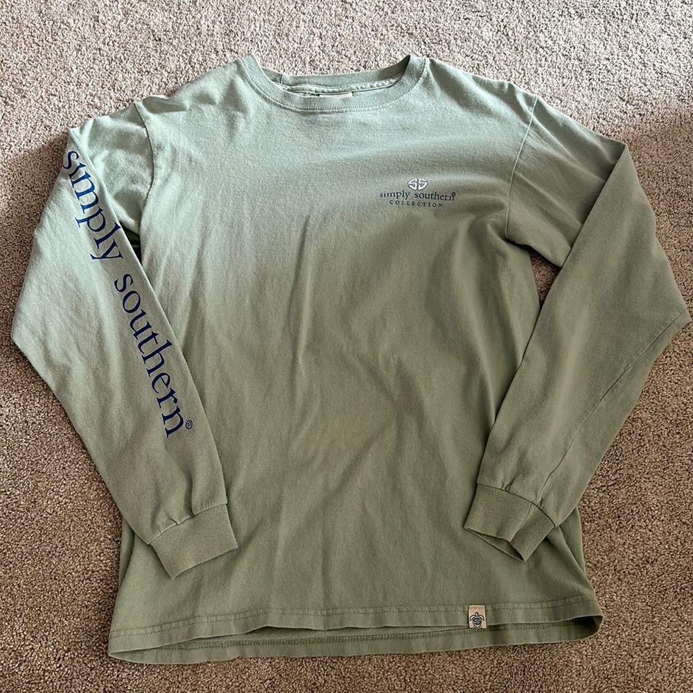 Simply Southern light green-blue long sleeve tee